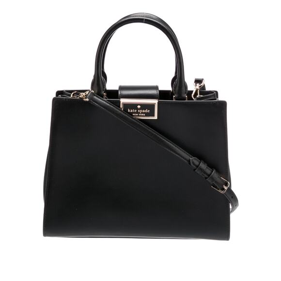 Kate Spade Black Leather Tote Shoulder Bag NWT - Picture 1 of 15